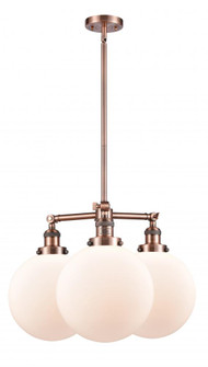 Beacon - 3 Light - 24 inch - Antique Copper - Stem Hung - Chandelier (3442|207-AC-G201-10)