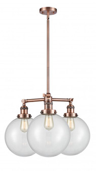 Beacon - 3 Light - 24 inch - Antique Copper - Stem Hung - Chandelier (3442|207-AC-G202-10)