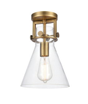 Newton Cone - 1 Light - 8 inch - Brushed Brass - Semi-Flush Mount (3442|411-1F-BB-8CL)