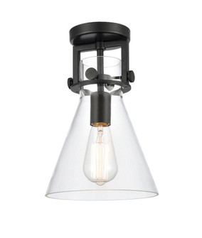 Newton Cone - 1 Light - 8 inch - Matte Black - Semi-Flush Mount (3442|411-1F-BK-8CL)