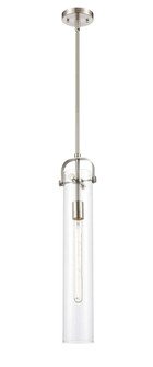 Pilaster - 1 Light - 4 inch Glass - Brushed Satin Nickel - Stem hung - Mini Pendant (3442|413-1S-SN-4CL)
