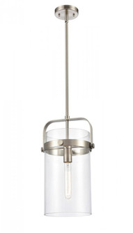 Pilaster - 1 Light - 9 inch - Brushed Satin Nickel - Cord hung - Mini Pendant (3442|413-1S-SN-8CL)