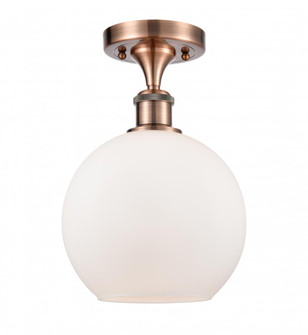 Athens - 1 Light - 8 inch - Antique Copper - Semi-Flush Mount (3442|516-1C-AC-G121-LED)