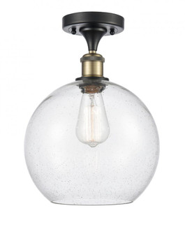 Athens - 1 Light - 10 inch - Black Antique Brass - Semi-Flush Mount (3442|516-1C-BAB-G124-10-LED)