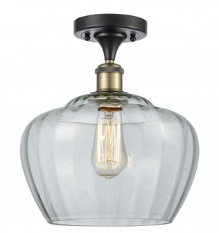 Fenton - 1 Light - 11 inch - Black Antique Brass - Semi-Flush Mount (3442|516-1C-BAB-G92-L-LED)