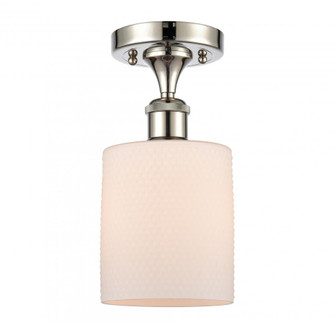 Cobbleskill - 1 Light - 5 inch - Polished Nickel - Semi-Flush Mount (3442|516-1C-PN-G111-LED)