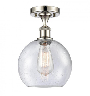 Athens - 1 Light - 8 inch - Polished Nickel - Semi-Flush Mount (3442|516-1C-PN-G124)