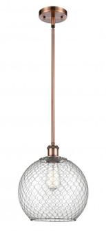 Farmhouse Chicken Wire - 1 Light - 10 inch - Antique Copper - Mini Pendant (3442|516-1S-AC-G122-10CSN)