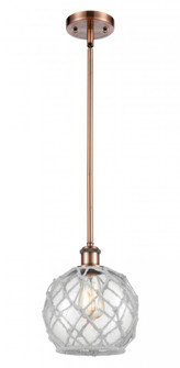 Farmhouse Rope - 1 Light - 8 inch - Antique Copper - Mini Pendant (3442|516-1S-AC-G122-8RW)