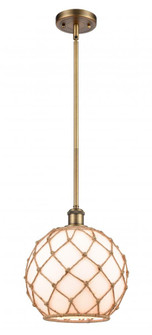 Farmhouse Rope - 1 Light - 10 inch - Brushed Brass - Mini Pendant (3442|516-1S-BB-G121-10RB-LED)