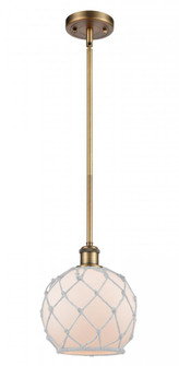 Farmhouse Rope - 1 Light - 8 inch - Brushed Brass - Mini Pendant (3442|516-1S-BB-G121-8RW-LED)