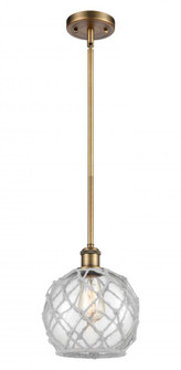 Farmhouse Rope - 1 Light - 8 inch - Brushed Brass - Mini Pendant (3442|516-1S-BB-G122-8RW)