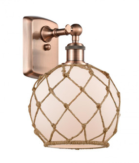 Farmhouse Rope - 1 Light - 8 inch - Antique Copper - Sconce (3442|516-1W-AC-G121-8RB)