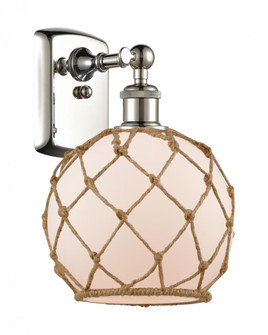 Farmhouse Rope - 1 Light - 8 inch - Polished Nickel - Sconce (3442|516-1W-PN-G121-8RB-LED)