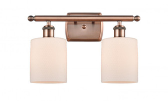 Cobbleskill - 2 Light - 15 inch - Antique Copper - Bath Vanity Light (3442|516-2W-AC-G111)