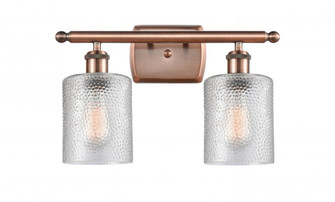 Cobbleskill - 2 Light - 15 inch - Antique Copper - Bath Vanity Light (3442|516-2W-AC-G112)
