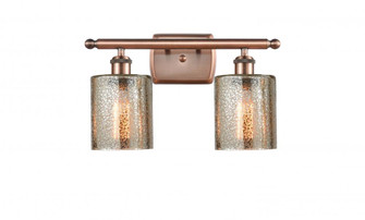 Cobbleskill - 2 Light - 15 inch - Antique Copper - Bath Vanity Light (3442|516-2W-AC-G116)