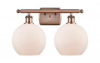 Athens - 2 Light - 18 inch - Antique Copper - Bath Vanity Light (3442|516-2W-AC-G121-LED)