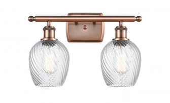 Salina - 2 Light - 16 inch - Antique Copper - Bath Vanity Light (3442|516-2W-AC-G292-LED)