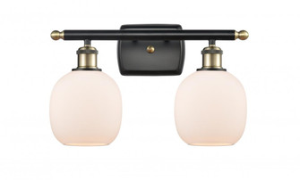 Belfast - 2 Light - 16 inch - Black Antique Brass - Bath Vanity Light (3442|516-2W-BAB-G101-LED)