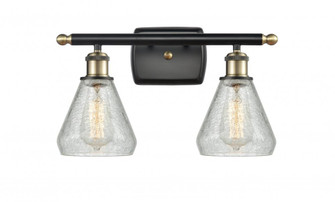 Conesus - 2 Light - 16 inch - Black Antique Brass - Bath Vanity Light (3442|516-2W-BAB-G275-LED)