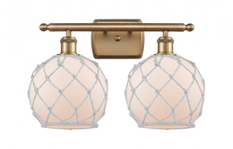 Farmhouse Rope - 2 Light - 18 inch - Brushed Brass - Bath Vanity Light (3442|516-2W-BB-G121-8RW-LED)