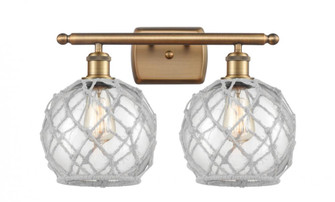 Farmhouse Rope - 2 Light - 18 inch - Brushed Brass - Bath Vanity Light (3442|516-2W-BB-G122-8RW-LED)