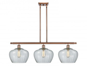 Fenton - 3 Light - 38 inch - Antique Copper - Stem hung - Island Light (3442|516-3I-AC-G92-L-LED)