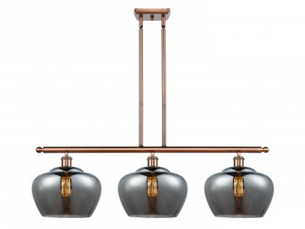 Fenton - 3 Light - 38 inch - Antique Copper - Stem hung - Island Light (3442|516-3I-AC-G93-L-LED)