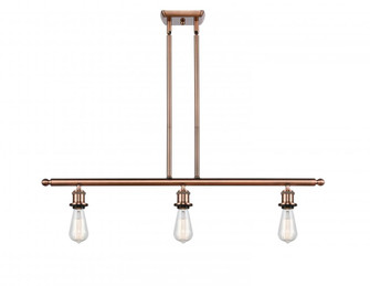 Bare Bulb - 3 Light - 36 inch - Antique Copper - Stem hung - Island Light (3442|516-3I-AC-LED)