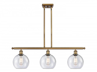 Athens - 3 Light - 36 inch - Brushed Brass - Stem hung - Island Light (3442|516-3I-BB-G124-LED)