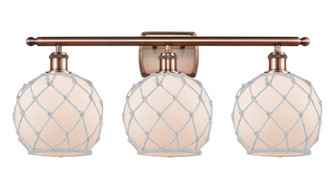 Farmhouse Rope - 3 Light - 28 inch - Antique Copper - Bath Vanity Light (3442|516-3W-AC-G121-8RW)