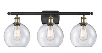 Athens - 3 Light - 28 inch - Black Antique Brass - Bath Vanity Light (3442|516-3W-BAB-G124-LED)