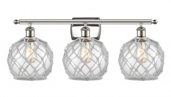 Farmhouse Rope - 3 Light - 28 inch - Polished Nickel - Bath Vanity Light (3442|516-3W-PN-G122-8RW)