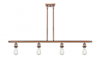 Bare Bulb - 4 Light - 48 inch - Antique Copper - Stem hung - Island Light (3442|516-4I-AC-LED)