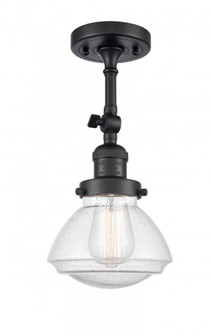 Olean - 1 Light - 7 inch - Matte Black - Adjustable Semi-Flush Mount (3442|201F-BK-G324)