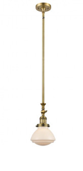 Olean - 1 Light - 7 inch - Brushed Brass - Stem Hung - Adjustable Mini Pendant (3442|206-BB-G321-LED)