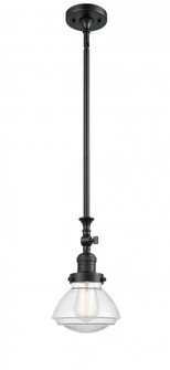 Olean - 1 Light - 7 inch - Matte Black - Stem Hung - Adjustable Mini Pendant (3442|206-BK-G322-LED)