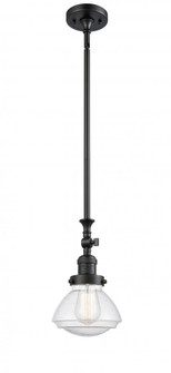 Olean - 1 Light - 7 inch - Matte Black - Stem Hung - Adjustable Mini Pendant (3442|206-BK-G324)