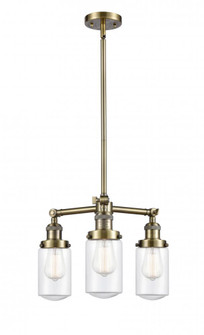 Dover - 3 Light - 17 inch - Antique Brass - Stem Hung - Chandelier (3442|207-AB-G312)