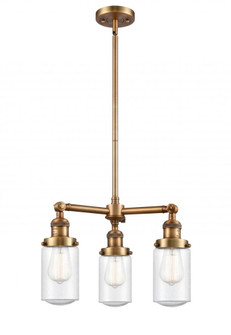 Dover - 3 Light - 17 inch - Brushed Brass - Stem Hung - Chandelier (3442|207-BB-G314)
