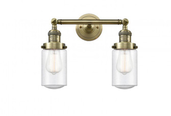 Dover - 2 Light - 14 inch - Antique Brass - Adjustable Bath Vanity Light (3442|208-AB-G314-LED)