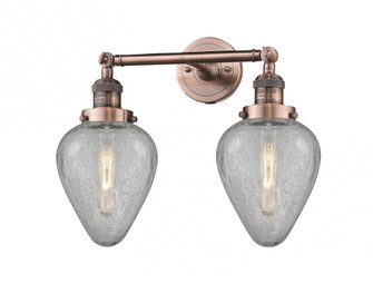 Geneseo - 2 Light - 17 inch - Antique Copper - Adjustable Bath Vanity Light (3442|208-AC-G165-LED)