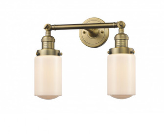 Dover - 2 Light - 14 inch - Brushed Brass - Adjustable Bath Vanity Light (3442|208-BB-G311-LED)