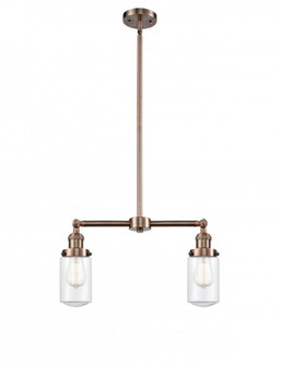 Dover - 2 Light - 21 inch - Antique Copper - Stem Hung - Island Light (3442|209-AC-G312-LED)