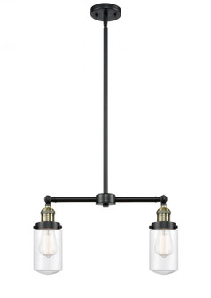 Dover - 2 Light - 21 inch - Black Antique Brass - Stem Hung - Adjustable Island Light (3442|209-BAB-G312)