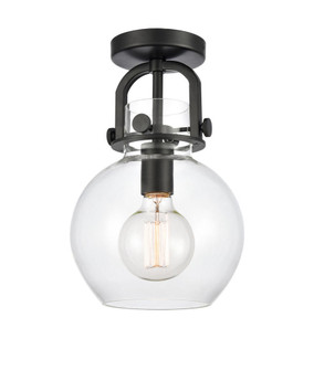 Newton Sphere - 1 Light - 8 inch - Matte Black - Semi-Flush Mount (3442|410-1F-BK-8CL-LED)