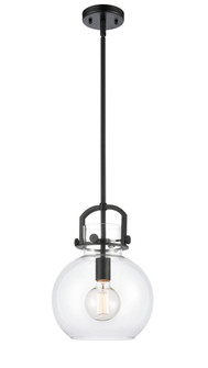 Newton Sphere - 1 Light - 10 inch - Matte Black - Stem Hung - Mini Pendant (3442|410-1S-BK-10CL-LED)