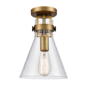 Newton Cone - 1 Light - 8 inch - Brushed Brass - Flush Mount (3442|411-1F-BB-8CL-LED)