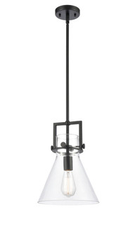 Newton Cone - 1 Light - 10 inch - Matte Black - Stem Hung - Mini Pendant (3442|411-1S-BK-10CL-LED)